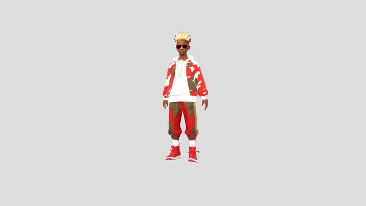 Animation_Excited_Walk_glb 3D Model