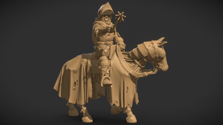 Skeleton Knight Miniature 3D Model