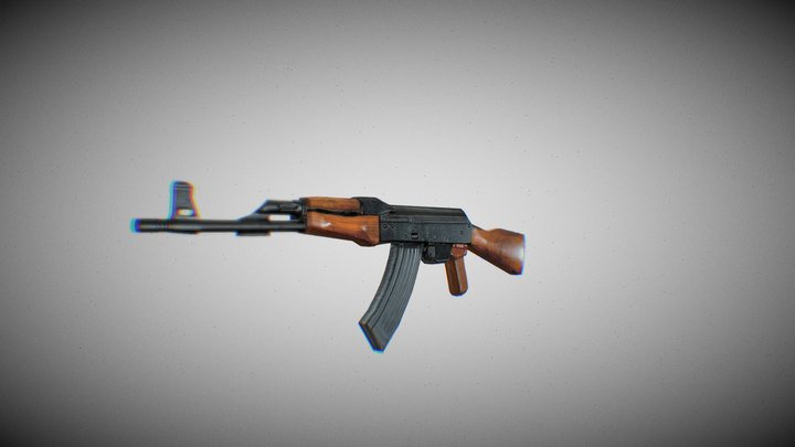 Lowpoly ak-47 3D Model