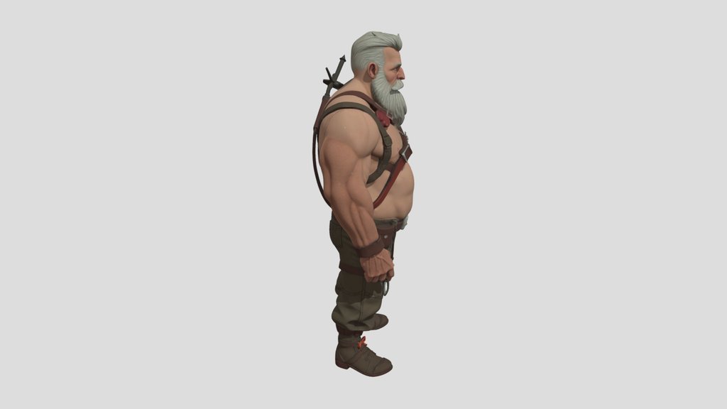 White-bearded Strong Man By Tripo