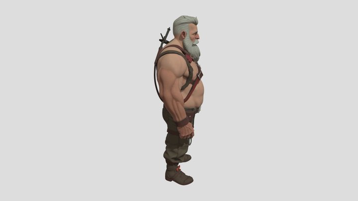 White-bearded Strong Man By Tripo – Modello 3D gratuito STL