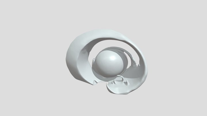 Blue swirling wave with sphere 3D Model