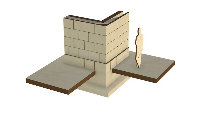 C^3 // Double mur en pierre RE2020 3D Model