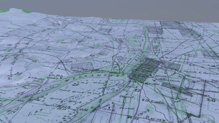 Salem Oregon 1850s Plus Current Basemap 3D Model