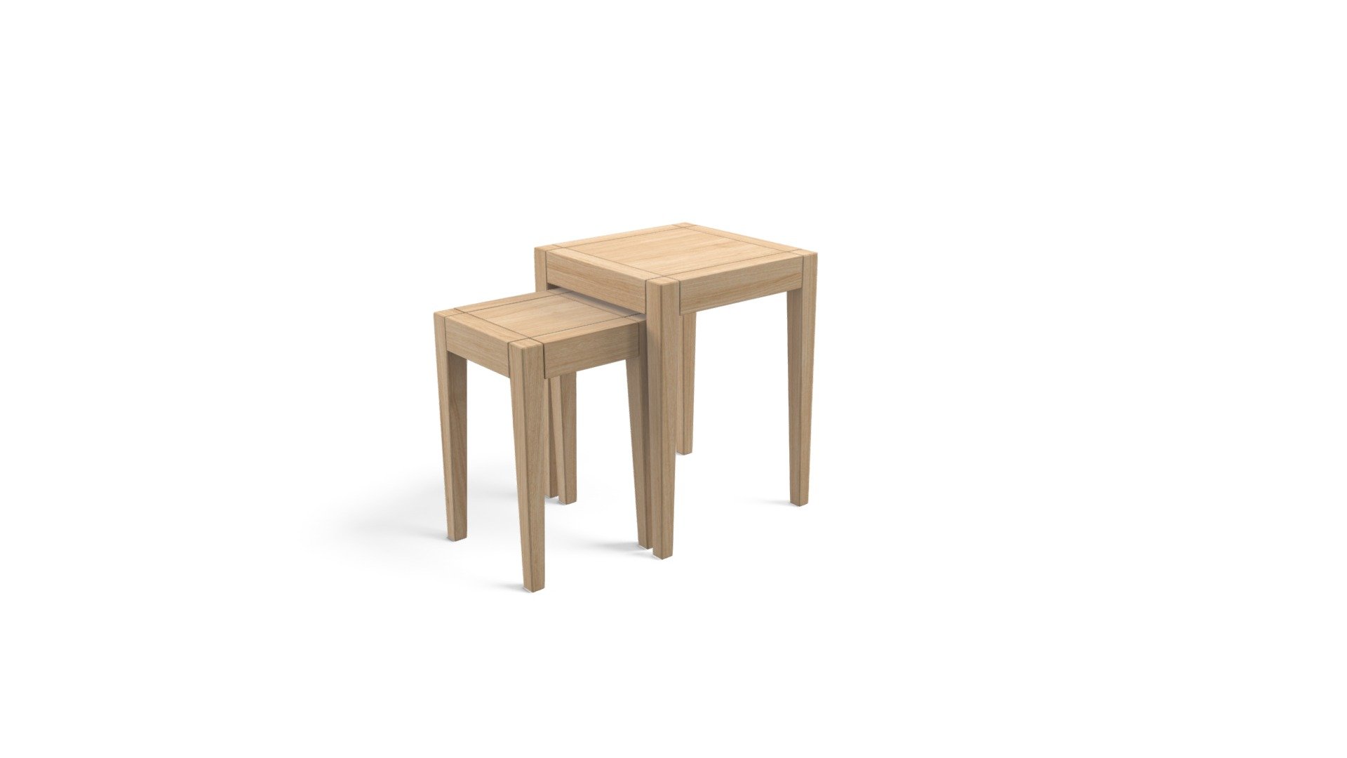 2 X Twain Nesting Tables, Oak