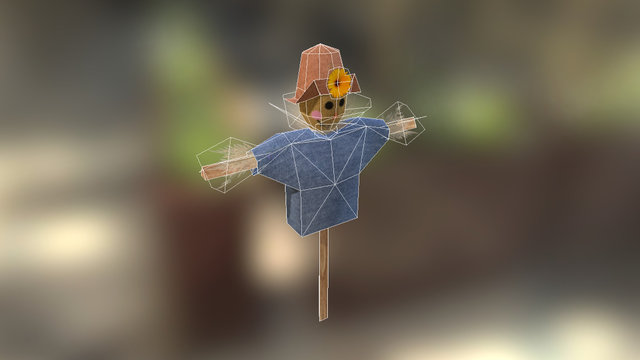 Low poly scarecrow 3D Model