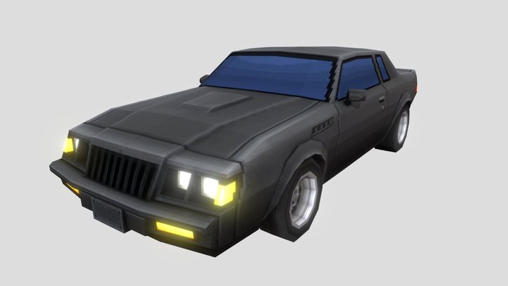 Buick Regal GNX 1980s _ Lowpoly pixelart 3D Model