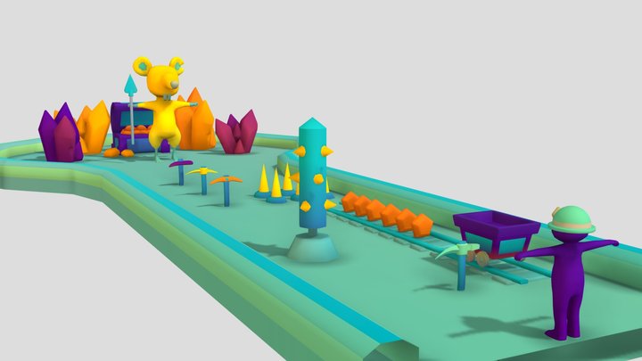 Miner Scene 3D Model