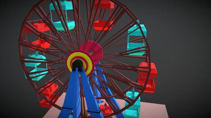 Giant wheel With Animation Editable In Maya 2018 3D Model