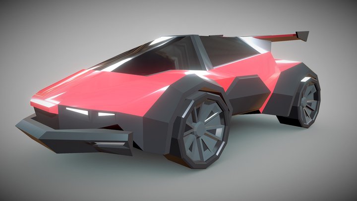 Lowpoly Scifi racer 3D Model