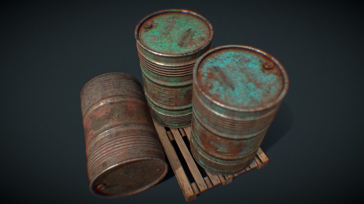 Oil Barrels 3D Model