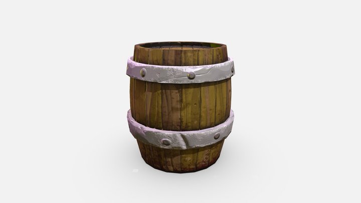 Wood barrel 3D Model