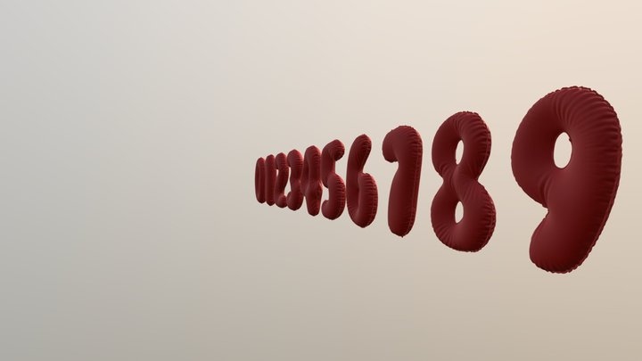 123 Ballons 3D Model