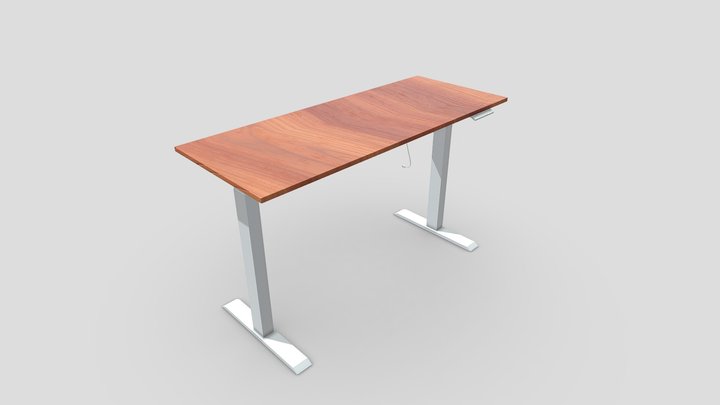Standing Desk - Red Wood 3D Model