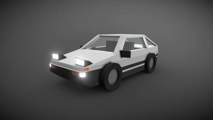 Toyota AE86 Low Poly 3D Model