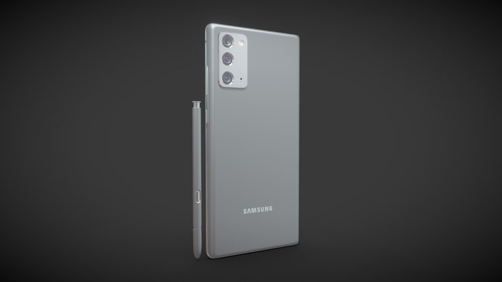 Samsung Galaxy Note 20 gray 3D Model