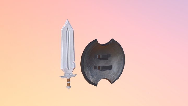 Shield and weapon 3D Model
