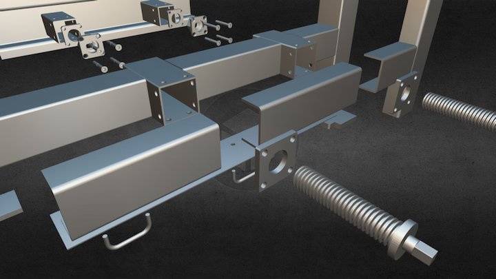 Chevalet Allégé transport de verre 3D Model