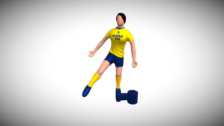 Right footed player 1 that fits football game 3D Model