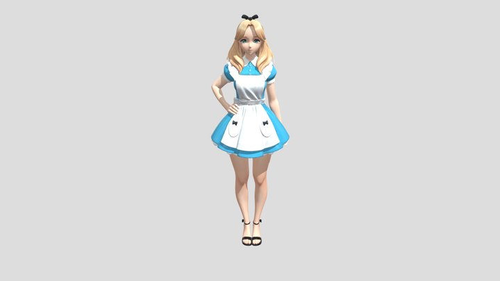 Blue Maid in Wonderland 3D Model