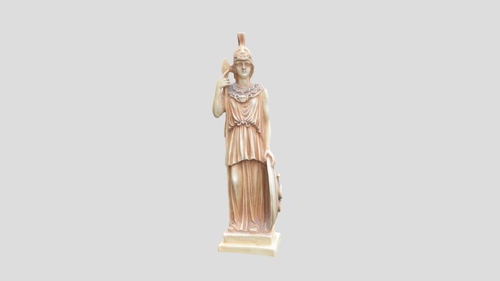 Greek God Athena Statue 3D Model