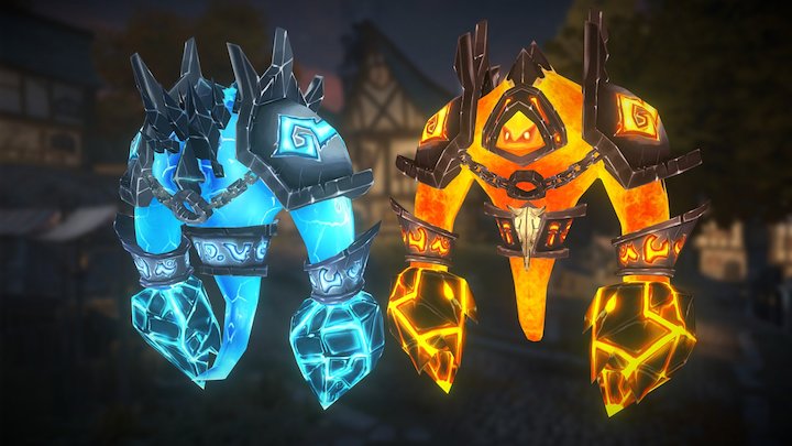 Fire and Ice Elemental 3D Model