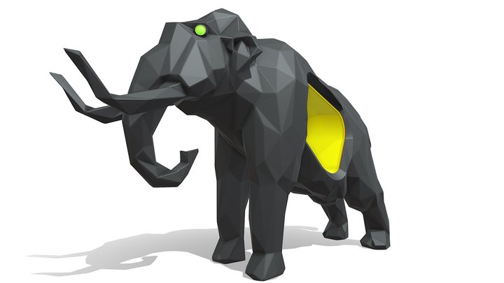 Voronoi Mammoth Pose 3D Model