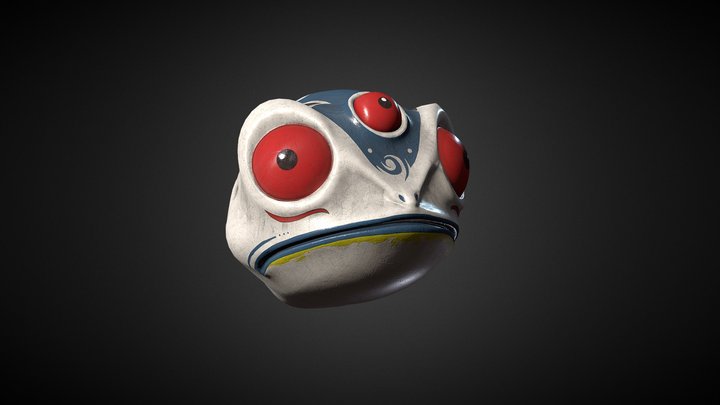 Japanese frog Mask 06 3D Model
