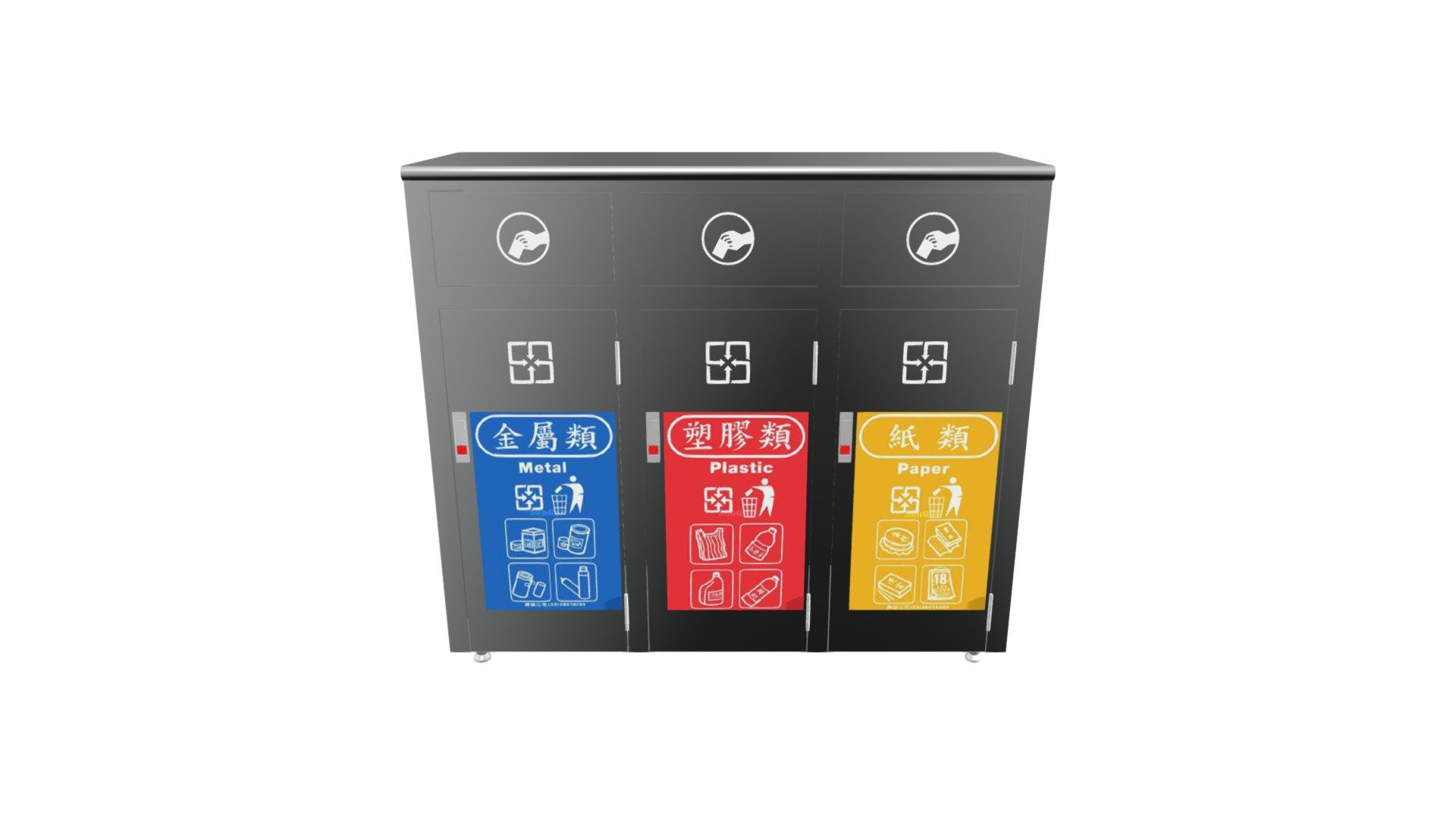 SJ-015SB 三分類平頂式不鏽鋼清潔箱 — Sketchfab embed 3D viewer
