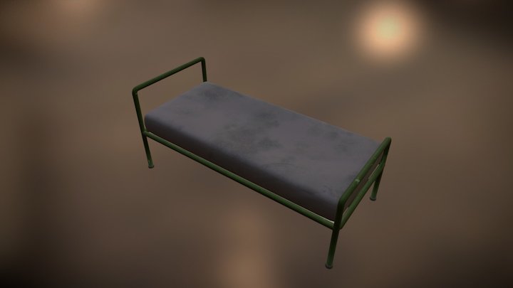 Simple metal bed 3D Model