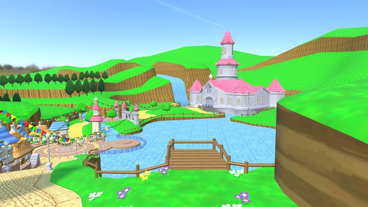 Super Mario Galaxy Mushroom Kingdom 3D Model