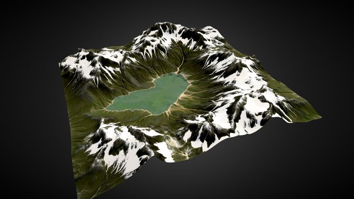 Swampy Mountain Lake 3D Model