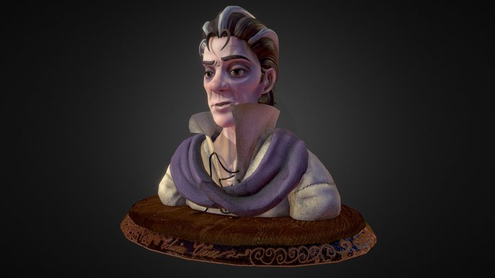 Stylized Character Bust 3D Model