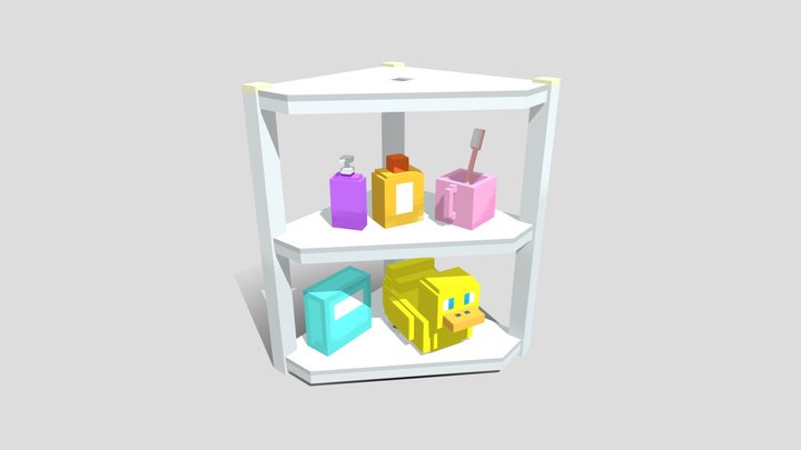 Minecraft - Bathroom Corner Shelf 3D Model