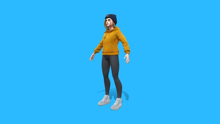 Cool Female Character 3D Model