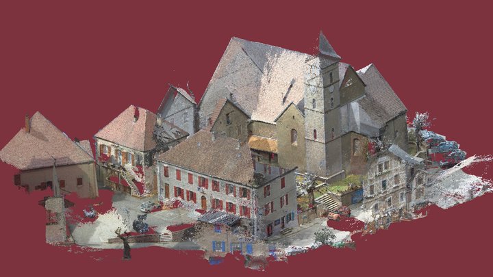 centre de Lus-la-Croix-Haute depuis le sol 3D Model