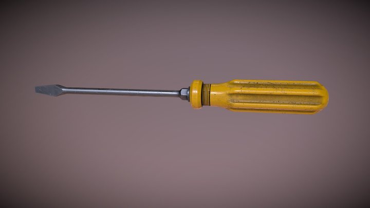 Screwdriver Yellow 3D Model
