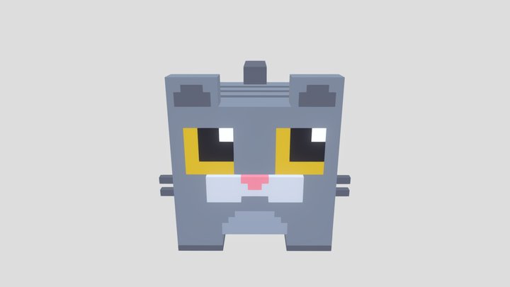 Voxel Cat 3D Model