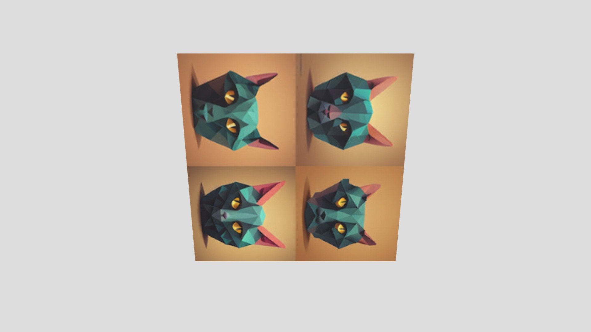 Low Poly Illustration Of A Cat