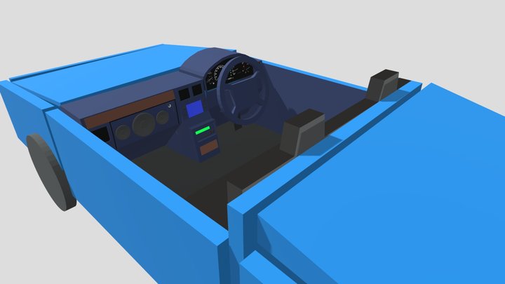 Two-seater go-kart with a passenger car-style in 3D Model