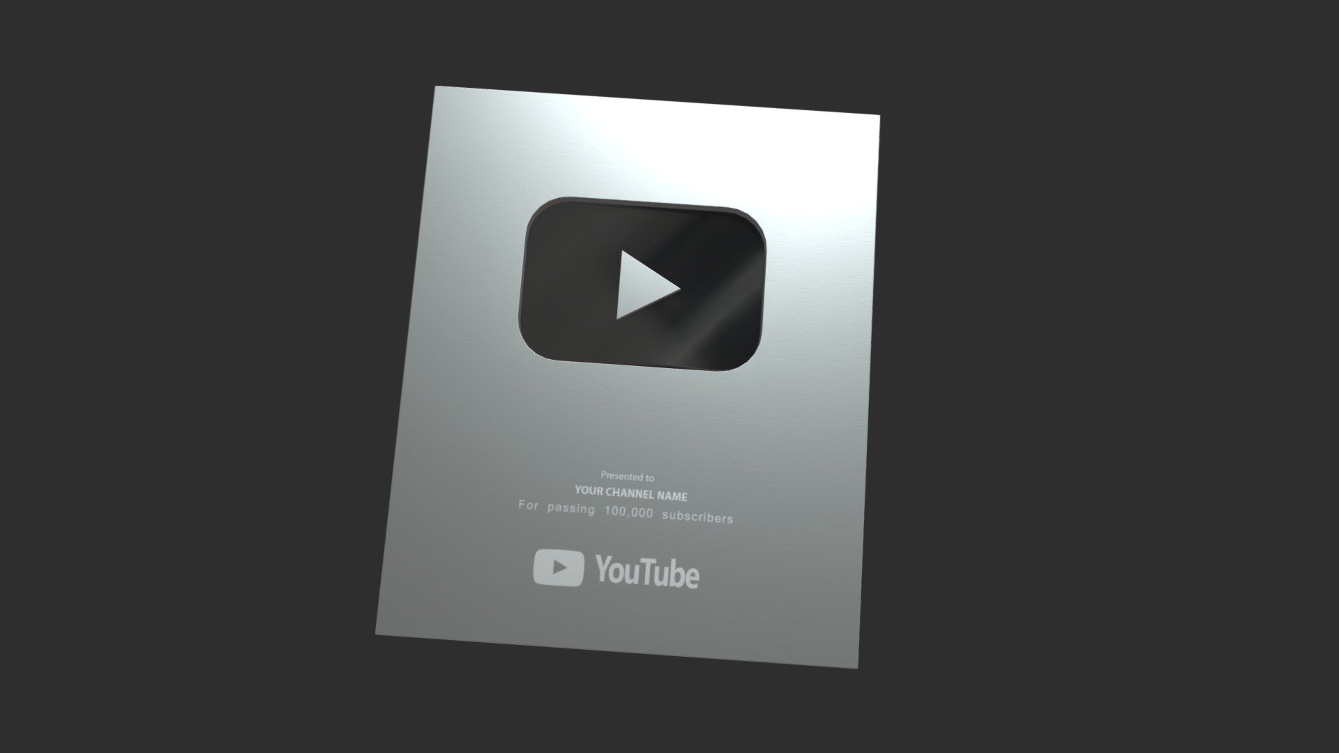 YouTube Silver Play Button 3D Model By Arupsaha 63cd528 Sketchfab