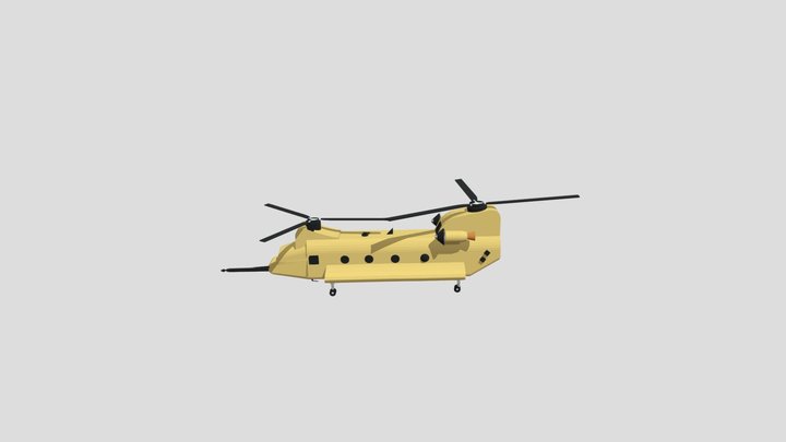 Mh-47 Chinook Draft 3D Model