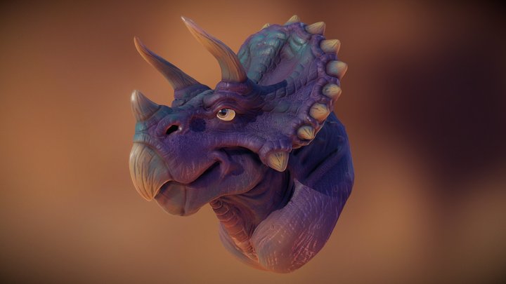 Triceratops Head 3D Model
