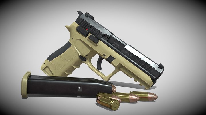 China JX P12 9mm Pistol 3D Model