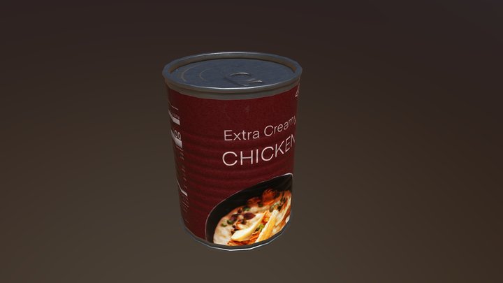 Creamy Chicken Soup Can 3D Model