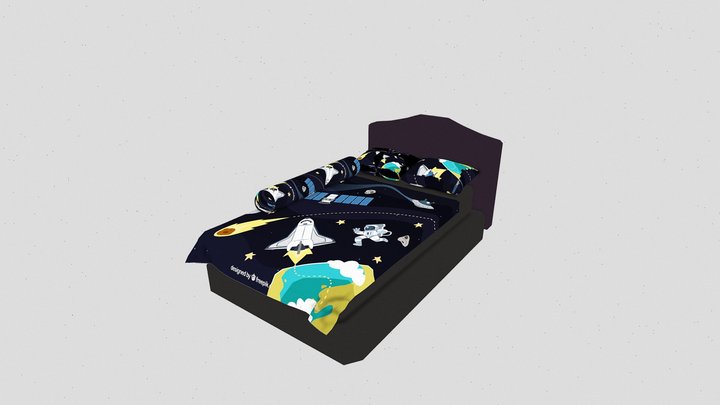 Space pattern bed 3D Model