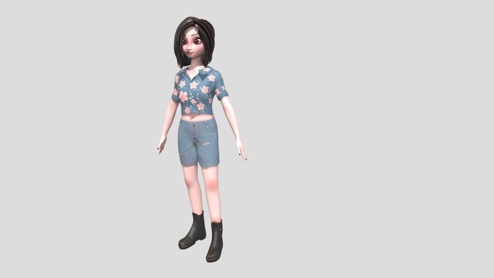 Stylized Female Character 3D Model