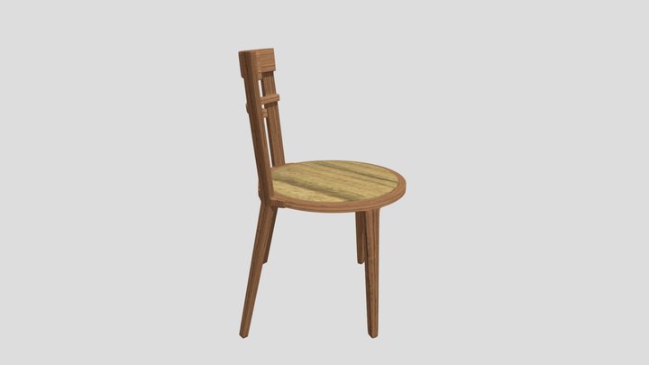Wooden Chair (CW-4) 3D Model
