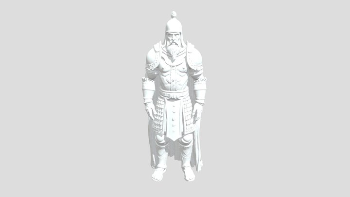 Ancient warrior, standing in a stoic posture 3D Model