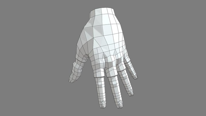 Low Poly Hand with Glove 3D Model